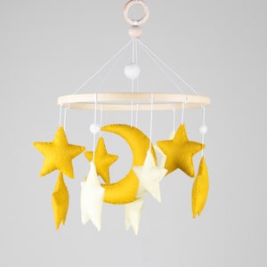 Felt Baby Mobile with Moon and Stars, Nursery Decor image 4