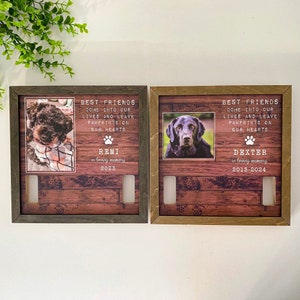 Memorial Pet Loss Frame - Dog or Cat, Puppy Memorial Wood Frame With ...