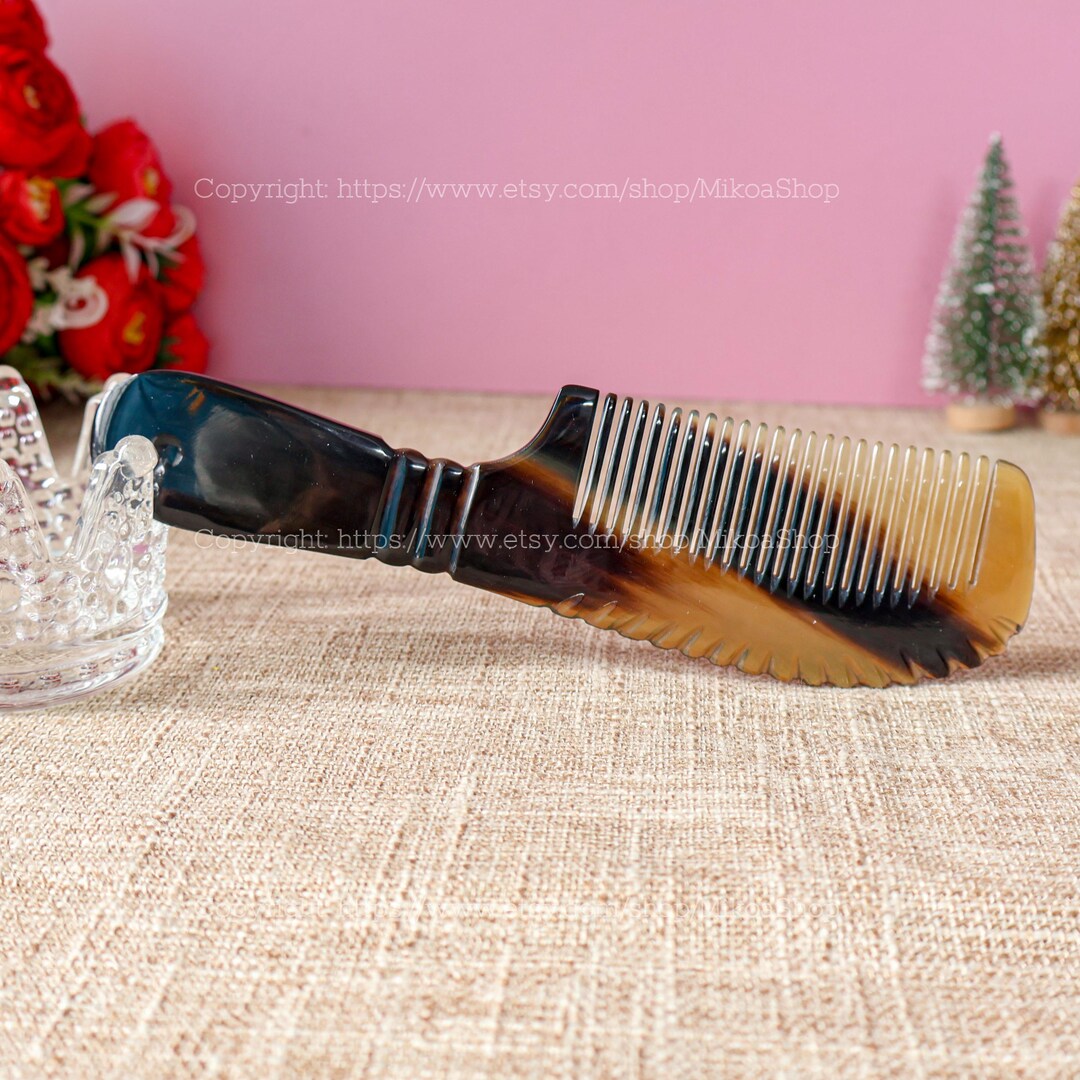 Middle Comb Personalized Engraved Name 18cm Anti-static Full Handmade Pocket Horn ...
