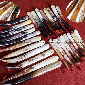 Personalized Shoe Horn Engraved Name Natural Horn Shoe Horn Long Handle Natural Ox Horn Shoehorn Father&#39;s Day Mother&#39;s Day Gift Unisex H4