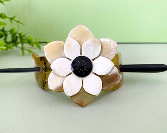 Natural Buffalo Flower Horn Hairpin Pin Stick, Hair Slide, Bun Holder, Hair Accessories,Hair Pin Stick,Dreadlock,Gift for mom