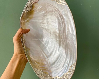 Beurrier Vintage En Inox Et Verre Forme Coquille Saint-Jacques Déco Rétro