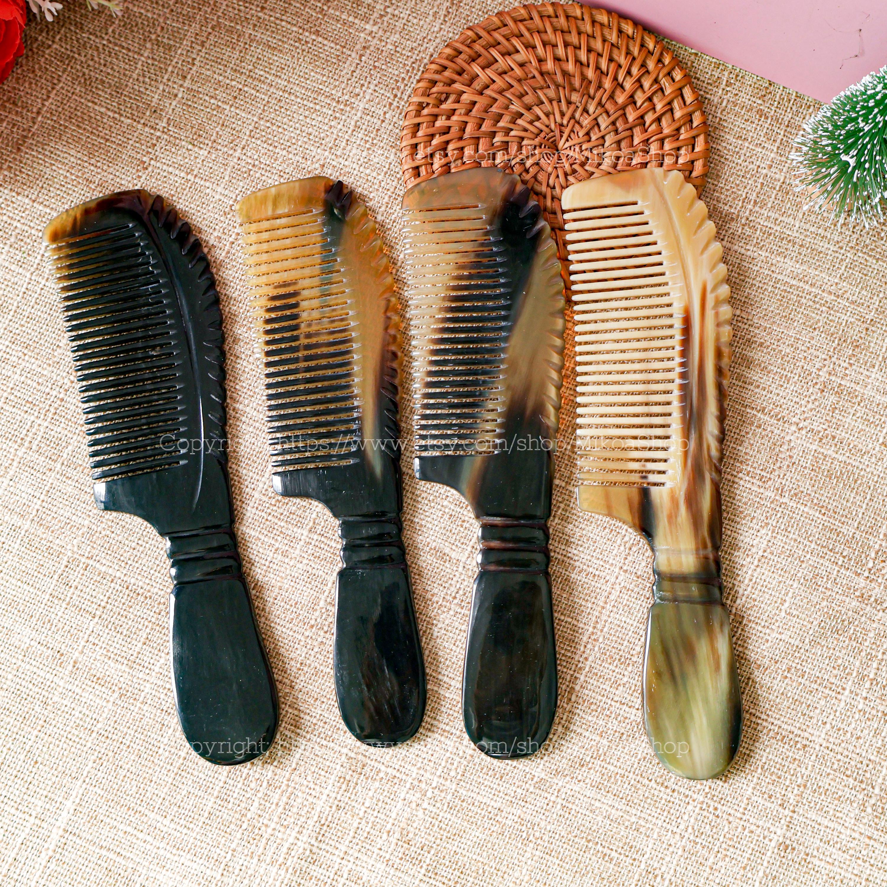 Middle Comb Personalized Engraved Name 18cm Anti-static Full Handmade Pocket Horn ...