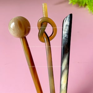 Personalized Natural Buffalo Horn Hairpin, Mix Styles Buffalo Horn Hair, Horn Carving Horn Hair, Anti Static Hair Accessories