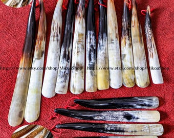 Personalized Shoe Horn Engraved Name Natural Horn Shoe Horn Long Handle Natural Ox Horn Shoehorn Father's Day Mother's Day Gift Unisex H2