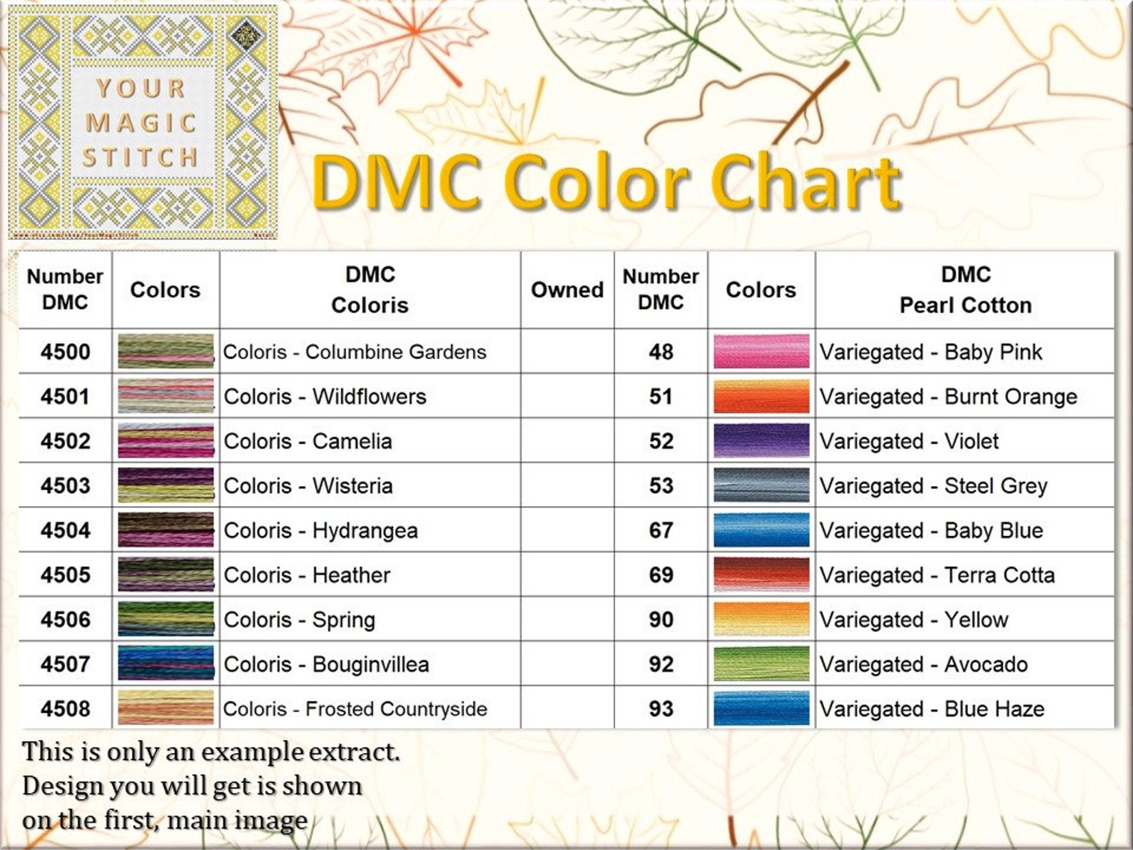 DMC Color Chart + Floss Inventory Tracker (digital PDF) - Etsy