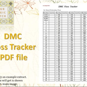 DMC Color Chart + Floss Inventory Tracker (digital PDF) - Etsy