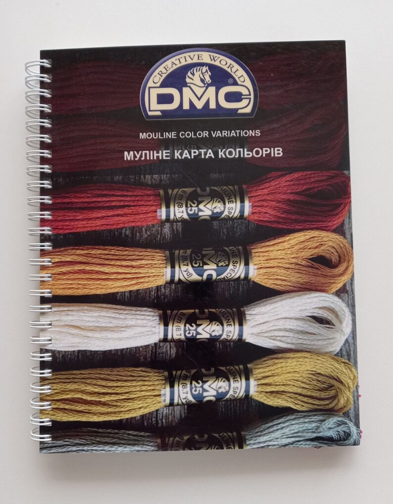 Dmc Color Chart With Thread Embroidery Threads Color Card Dmc Etsy
