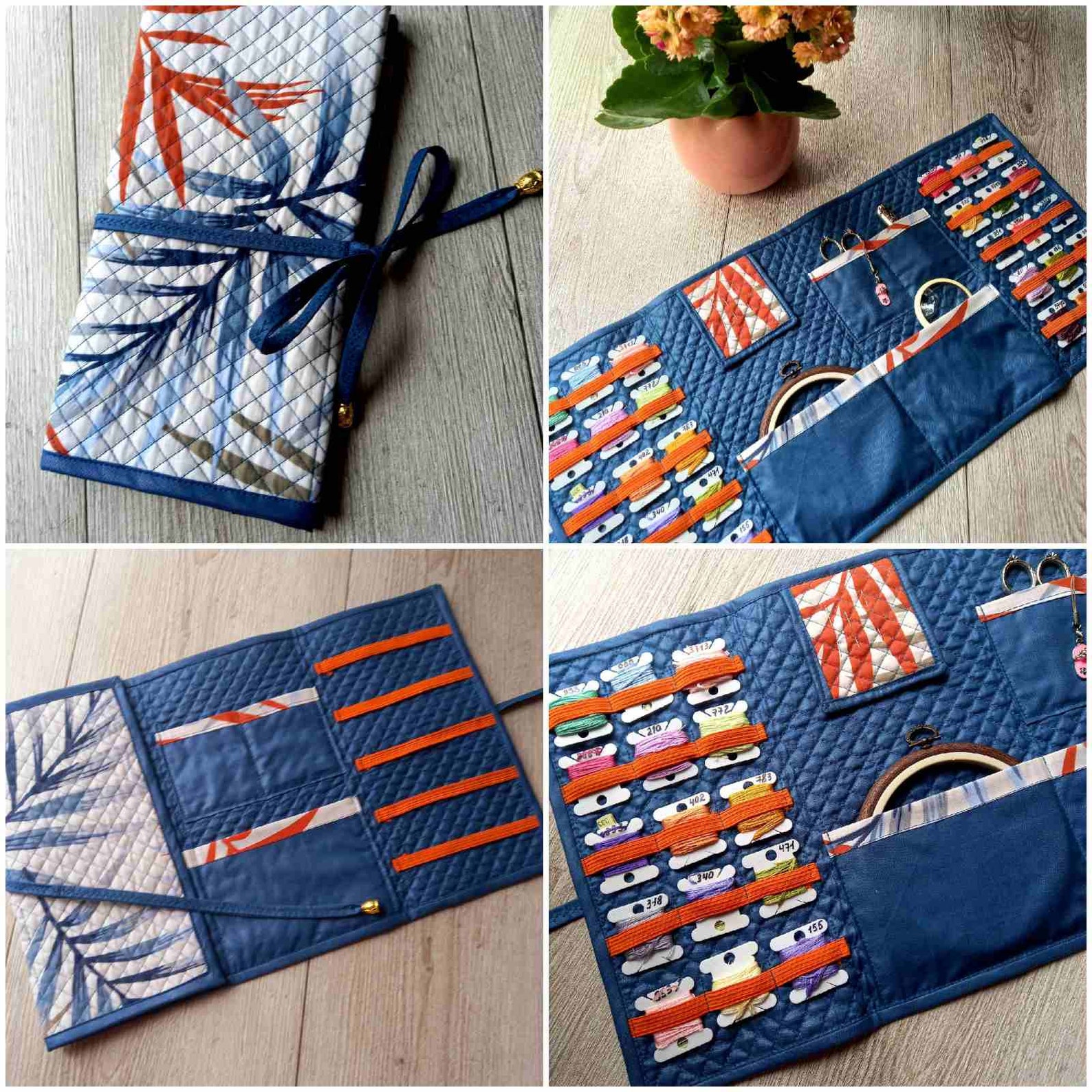 Needlework Bag, Cross Stitch Storage Project Bag, Handicraft Organizer