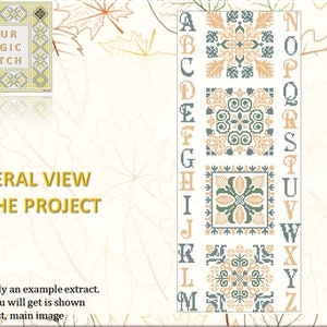 Alfabet groen - getelde kruissteek PDF-patroongrafiek, instant download, DMC-draad, liefdesverjaardagscadeau, geometrische ornamenten, aida