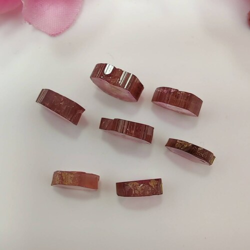 22.70 Cts 7pes Lot Natural Bio Tourmaline Slices Gemstone shops Tourmaline Jewelry AAA Tourmaline Gemstone Jewelry Stone A8