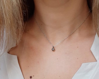 Ball necklace Dainty choker for women Dot Delicate necklace Everyday necklace Tiny bead necklace Thin chain choker hypoallergenic necklace