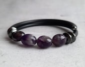 Amethyst bracelet for women February birthstone bracelet Healing bracelet Everyday minimalist purple amethyst bracelet Gift ideas for her
