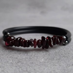 January birthstone bracelet Garnet bracelet Minimalist Gift for her Wrap bracelet Protecyion bracelet Adjustable Beaded bracelet Handmade