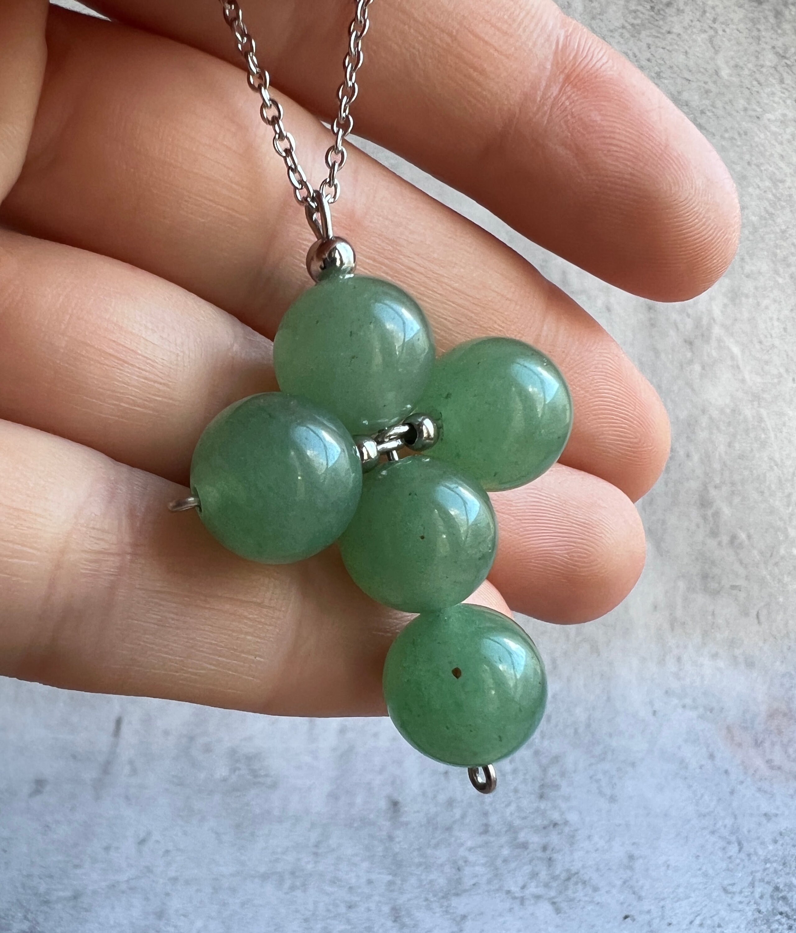 Collana Con Croce Di Giada, Giada Nefrite Canadese, Ciondolo Con Croce Di Giada Canadese, Ciondolo Con Giada Nefrite, Collana Con Croce Di Giada Verde, Giada Per Uomo. - Italia - Foto 2