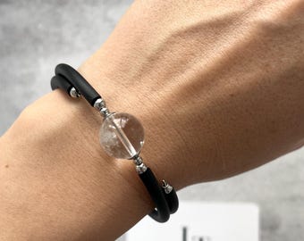 Minimalist klarer Quarz Armband, April Birthstone Schmuck, handgemachte Boho Armband, Geschenk für sie