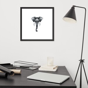 Drucken Sie geometrische Elefant gerahmt Poster Wand Dekor | Etsy