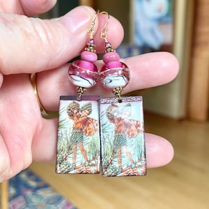 Fall Fairies.  An Acorn and a Fairy.  Whimsy, European, copper, orange, green, pink