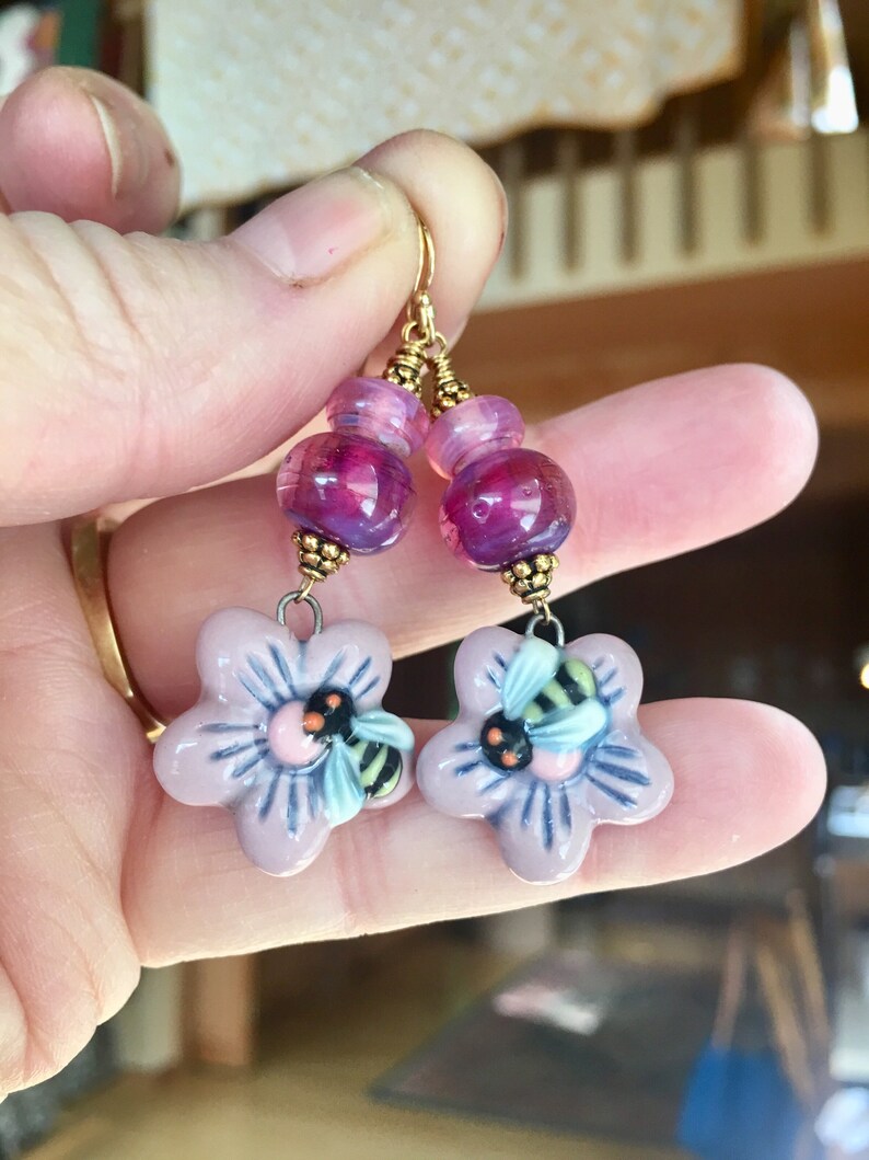 Posies Mind Your Bees and Cues Joan Miller porcelain flower