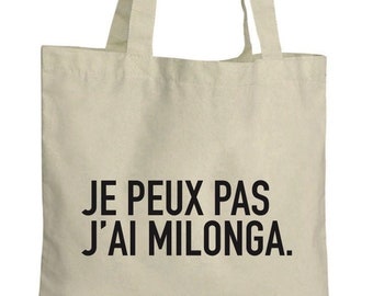 Going to the Milonga" tango cotton tote bag