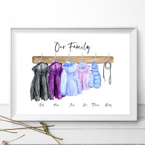 Digital Personalised Family Print - Coats - Family Print - Personalised - Home Decor - Our Family- Perfect Gift - Family Poster - Digital