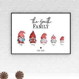 Digital File - Personalised Family Print - Our Family Décor - Gonk Family Print - Personalised Family Gift - Family Gift Print - Digital