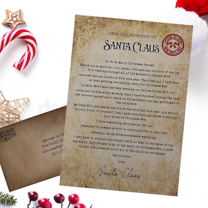 Lettre personnalisée du Père Noël - Lettre du Père Noël - Personnalisée - Lettre de Noël - Lettre vintage