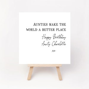 Aunties Make The World A Better Place - Birthday Card - Personalised Birthday Card For Auntie - Auntie Card