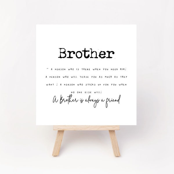 Birthday Card - Happy Birthday - Brother Definition - Brother Birthday Card