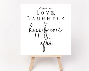 Wedding Card: Love Laughter Happily Ever After