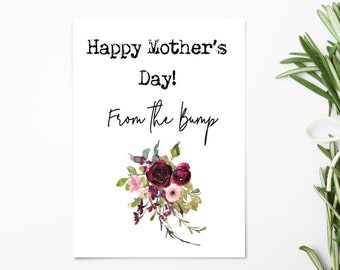 Mother's Day Card - Happy Mother's Day from the Bump - Flowers - Mother's Day