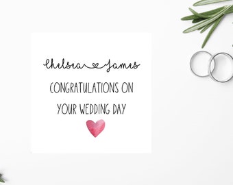 Personalised Wedding Card - Card For Wedding - Personalised Card - Congratulations On Your Wedding Day - Personalised Congratulations Card