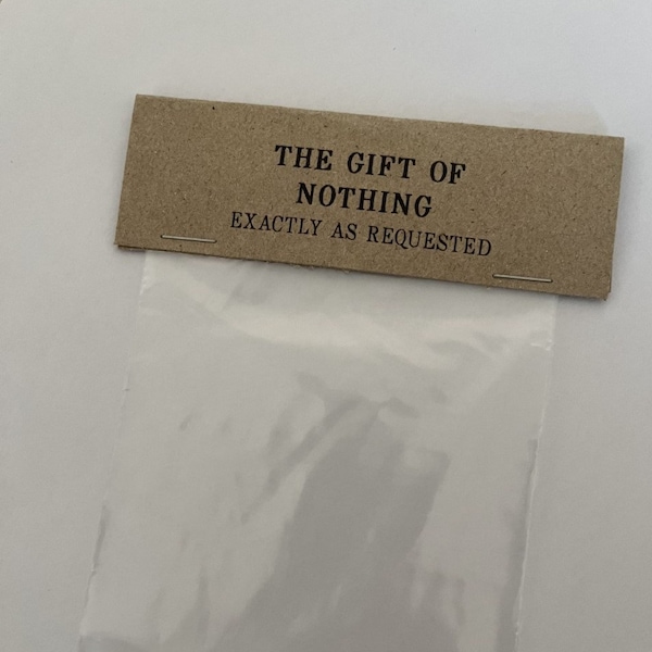 The Gift of Nothing - Bag of Nothing - Novelty Gift - Joke Present - Secret Santa Gift - Stocking Filler - Joke Birthday Gift