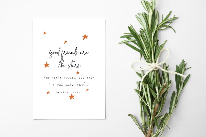 Good Friends Are Like Stars, You Don't Always See Them But You Always Know They're There Best Friend Card Birthday Card Card For Friend image 1