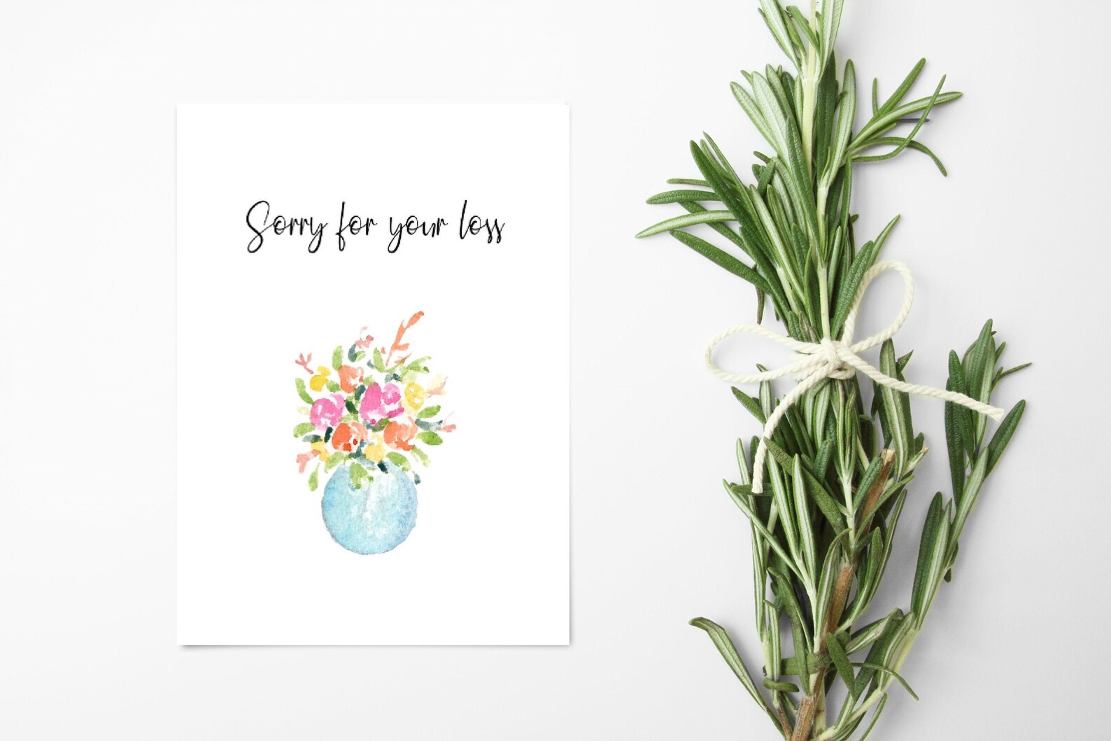 Sympathy Card Sorry for your loss Flowers With Sympathy Etsy