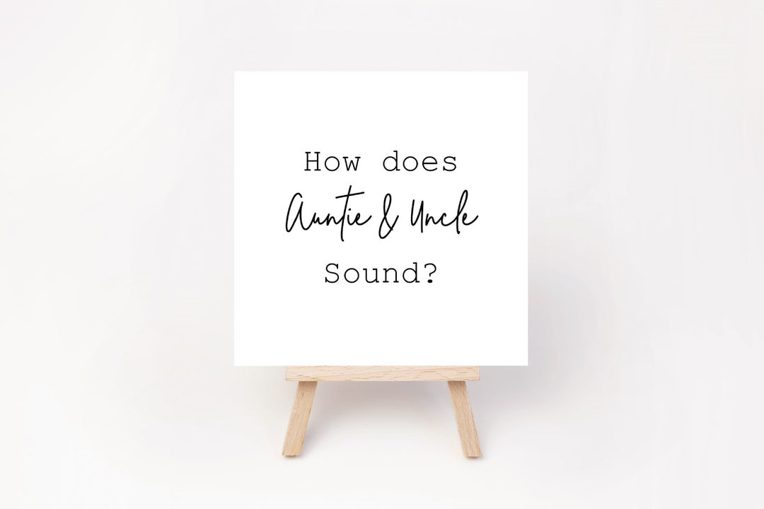 Pregnancy Reveal Card How Does Auntie and Uncle Sound Pack Etsy Australia