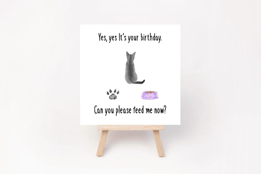 Funny Birthday Card From the Cat: Cat Mum/dad Gift - Etsy