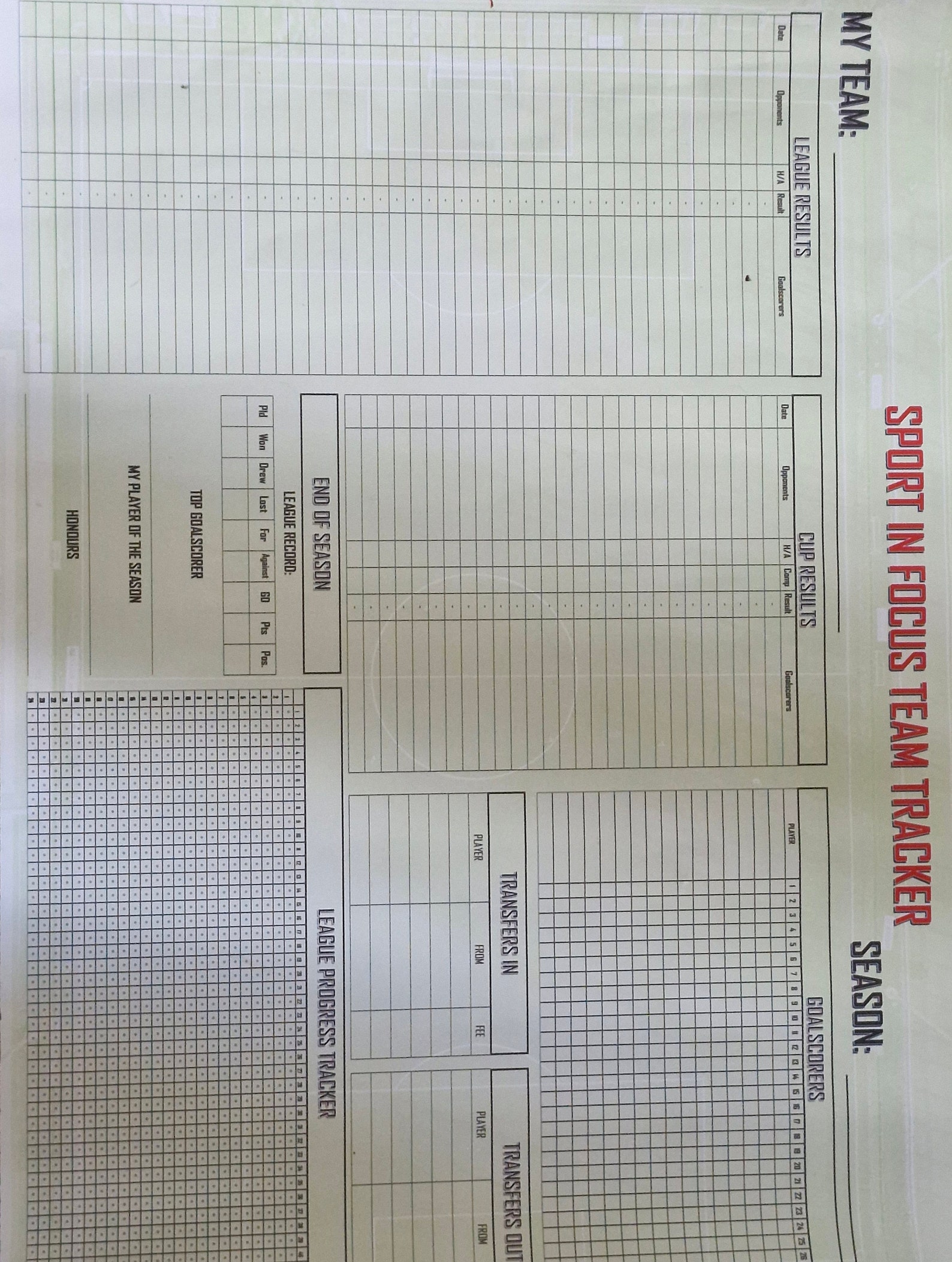 Team Tracker Wallchart - Etsy