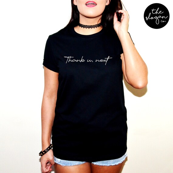 Thank U Next Black Slogan T Shirt Ariana Grande Sweetener Tour