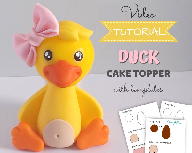 Duck Cake Topper VIDEO Tutorial With Templates - Etsy