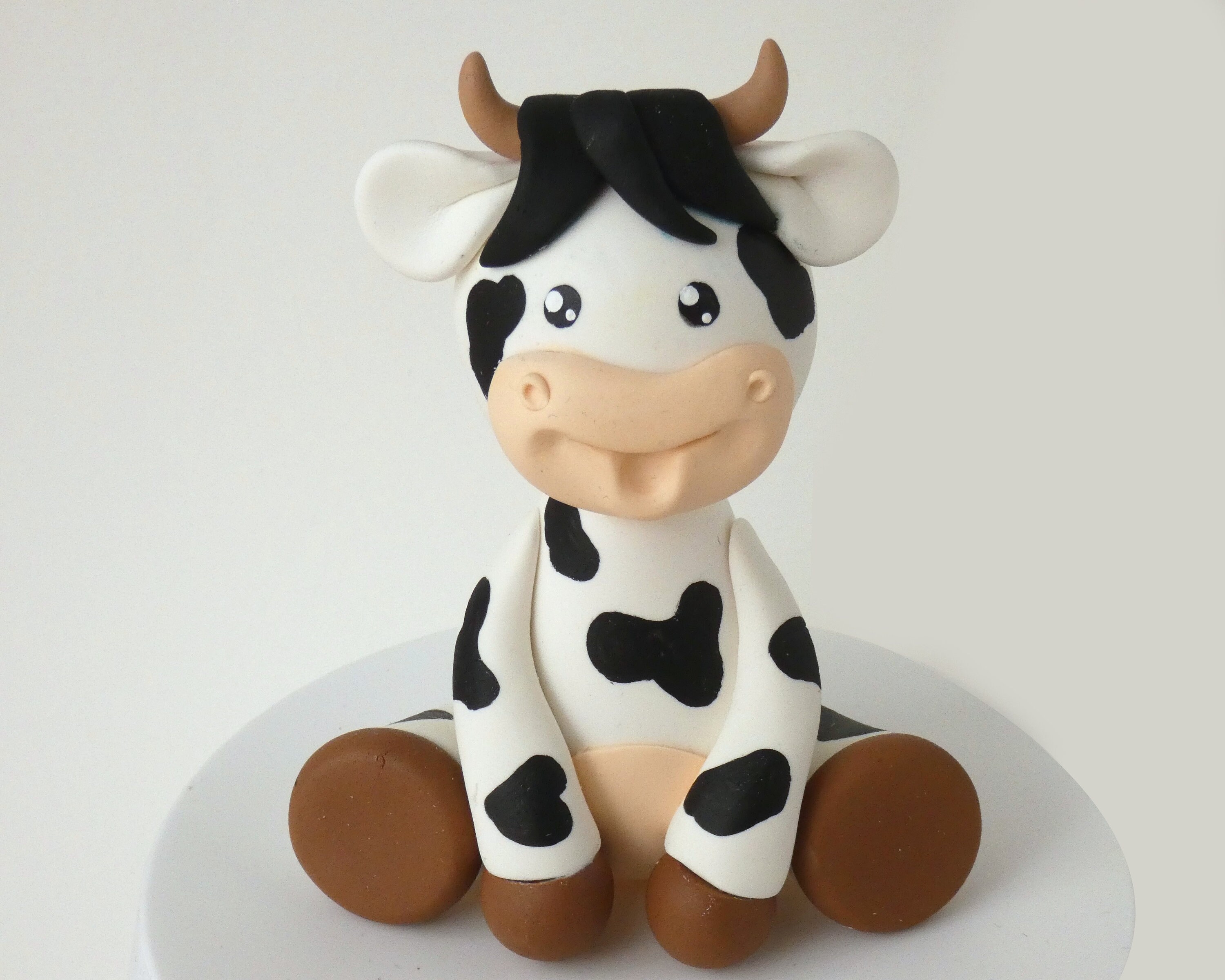 Cow Cake Topper Fondant or Cold Porcelain 