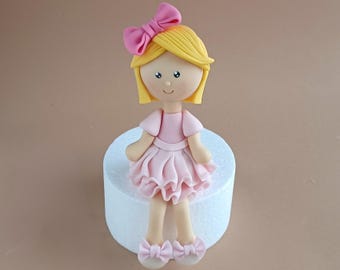 Girl cake topper VIDEO Tutorial with templates