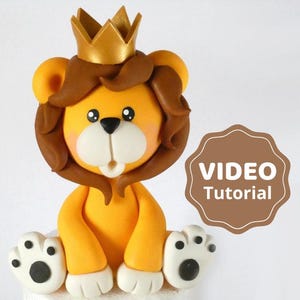 Topper de pastel de león VIDEO Tutorial con plantillas