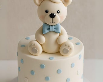 Fondant Teddy Bear Tutorial – Step by Step Cake Topper Video Course + Printable Templates | Sugar Paste Teddy for Birthday & Communion Cakes