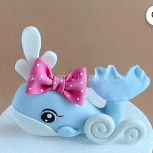 Fondant Whale  cake topper VIDEO Tutorial with templates