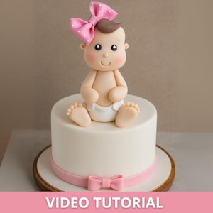 Fondant Baby Tutorial – Step by Step Cake Topper Video Course + Printable Templates | Sugar Paste Baby for Baby Shower, Christening