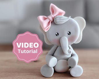 Elephant cake topper VIDEO Tutorial with templates