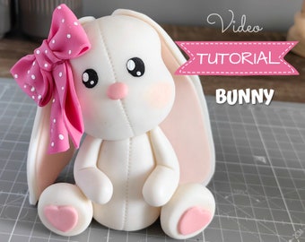 Fondant Bunny cake topper VIDEO Tutorial with templates