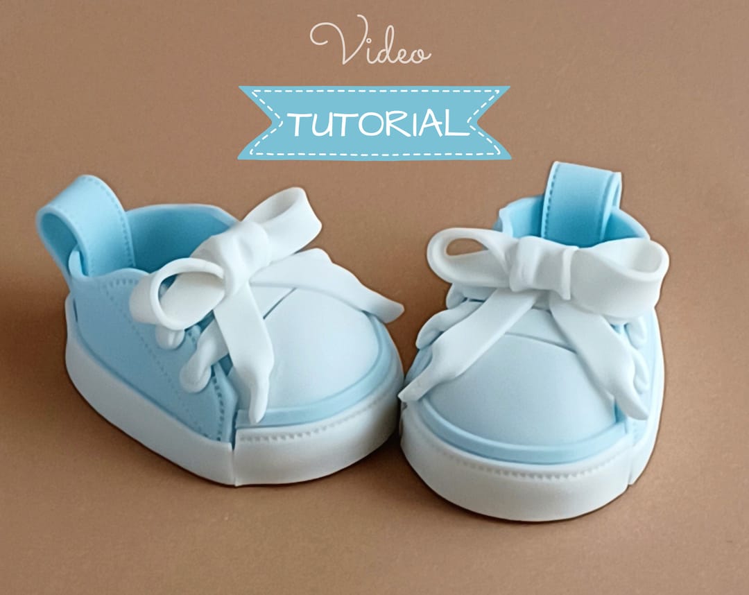 Baby Shoes Cake Topper VIDEO Tutorial With Templates Etsy