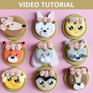 Woodland animals cupcake toppers VIDEO Tutorial with templates